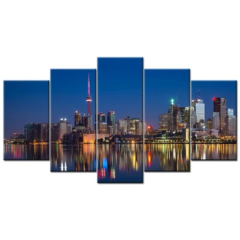 HD-принты, 5 фотографий, городской пейзаж Торонто, Канада, Картины на холсте, настенное искусство для гостиной, Домашний декор, Плакаты, рамки
